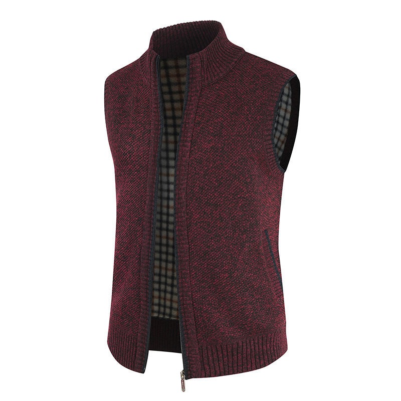 E-Commerce 2020 Youth Leisure Vest Collar Stitching Men'S Leisure Fleece-Lined Vest - Image 1